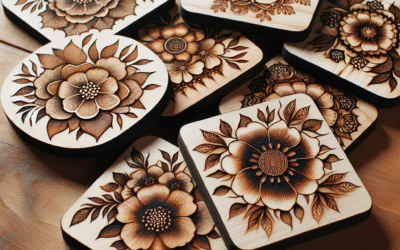 Creëer Unieke Houten Onderzetters met Bloemmotieven: Een Gids voor Pyrografie