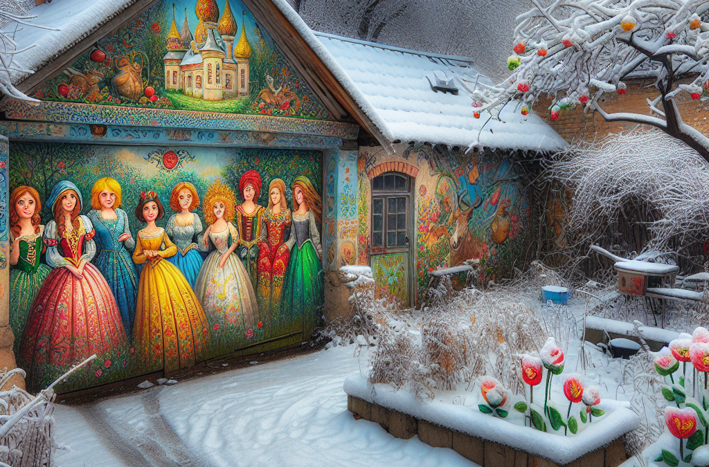 Een Magische Wintertuin: Sneeuwwitje en de Zeven Dwergen Herleven in Kleuren